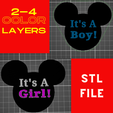 2-4.png Mickey Mouse Baby Shower Decor/ Cake topper / Gender reveal / Gifts/ Boy or Girl decor / cupcake toppers