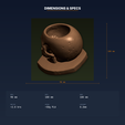 04_dimensions.png Gothic Skull Succulent Planter Small - 3D Printable STL File