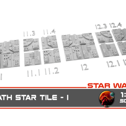 Death_star_tile_I.png Archivo STL gratis Baldosa de la Estrella de la Muerte de Star Wars I1・Objeto imprimible en 3D para descargar