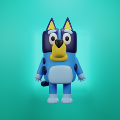 Bluey-de-frente.png Fichier STL Bleu・Modèle à télécharger et à imprimer en 3D