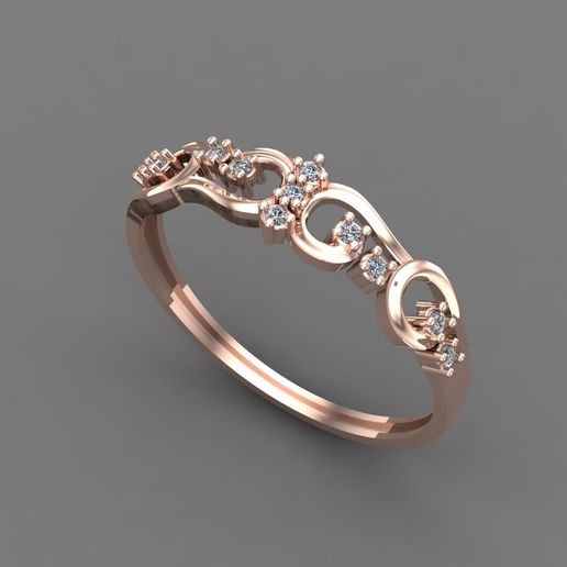 Womens Diamond Signet Ring Women Rings 3dmodels 3D print model 3D print model 3D model