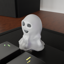 1.png Fichier STL Porte-clés fantôme Halloween・Modèle à télécharger et à imprimer en 3D