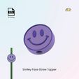 Straw-Topper-Cover.jpg Smiley Face Straw Topper, Happy Straw Charm for Stanley Cup Tumblers