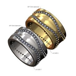 Double-mirored-Diamond-curved-line-cigar-band-size7-8-00.jpg STL file Double curved diamond line cigar band US sizes 7 8 3D print model・3D printer design to download