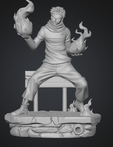 model of yuji hitadorie launching an attack