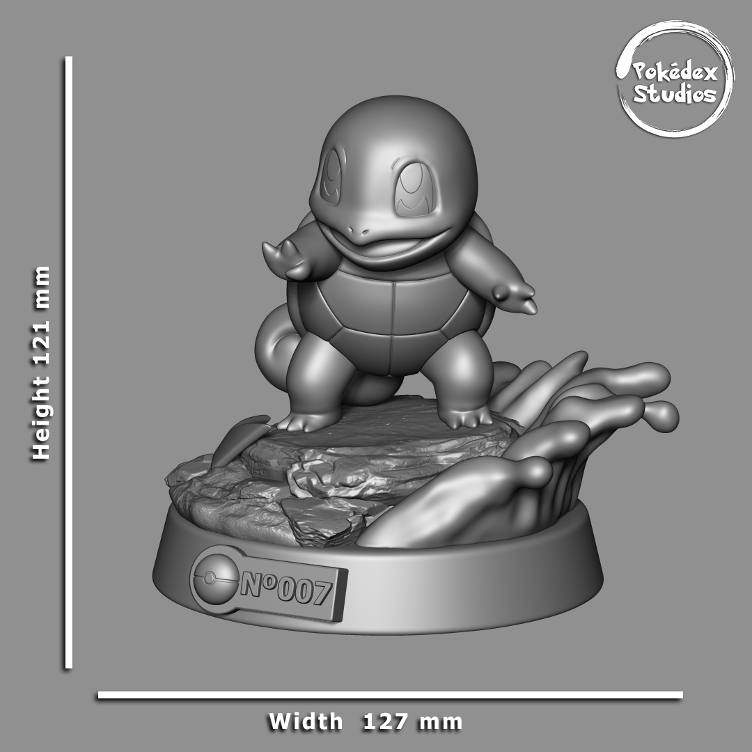 ‘Height 121 mm CO 77 Archivo 3D 007 Squirtle・Modelo de impresión 3D para descargar, pokedexstudios