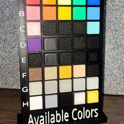 20230410_153829.jpg Available Colors Filament Color Swatches Display Numbered 1-5 and Lettered A-H, NEWLY ADDED 6-10 and I-P