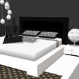 4.jpg TABLE LAMP FLOWER CARPET ROOM BEDROOM BEDROOM BED SLEEP DREAM 3D MODEL MATTRESS REST PILLOW CUSHION
