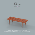 Hans-Wegner-Slatted-Bench-MIniature-Furniture-3.png Miniature Hans Wegner-Inspired Slatted Bench, Miniature Bench, Mini Low Table