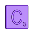 Single_Extruded_C.STL Fichier STL gratuit Pièces et support SCRABBBLE・Modèle imprimable en 3D à télécharger