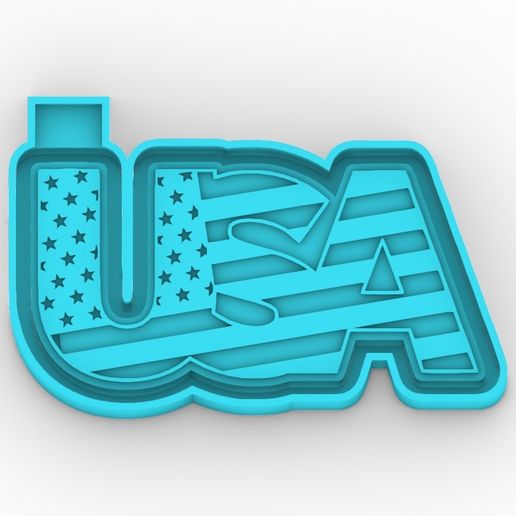 USA - American flag - patriotic design - freshie mold - STL for silicone mold