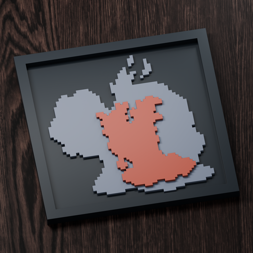 Magcargo Line - Pokemon Silhouette Frame | Gen 4 sprite style | STL