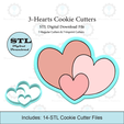 Etsy-Listing-Template-STL.png 3-Hearts Cookie Cutters | Standard & Imprint Cutters Included | STL Files
