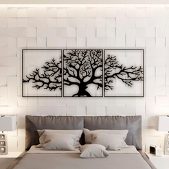 Tree-Wall-Decor-Title.png Archivo STL gratis Árbol・Diseño por impresión en 3D para descargar