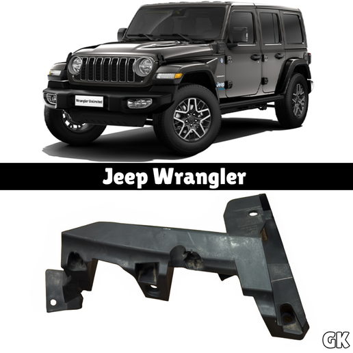 Jeep Wrangler JL / Gladiator JT / Sahara Fender DRL Brace Bracket Replacement STL File