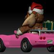 21.jpg Gizmo in a pink Corvette