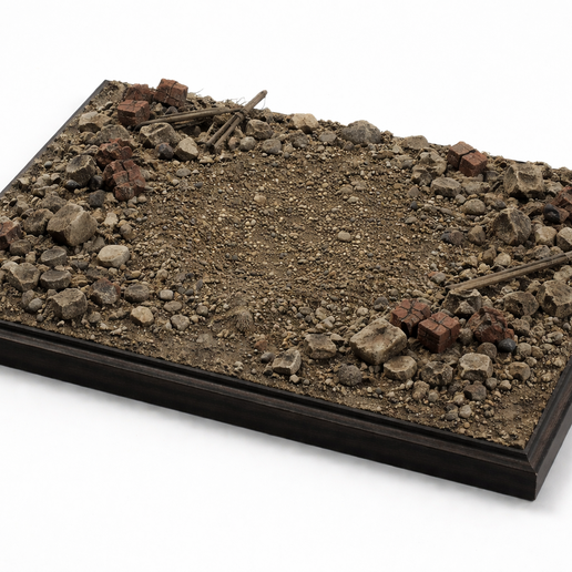 Diorama Base STL - 3D Printable Terrain Display Platform - Instant Download