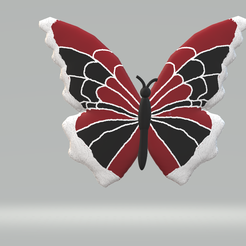 butterfly1.png 3D-Datei Red & Black Butterfly・Modell zum Herunterladen und 3D-Drucken