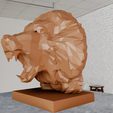 bust-head-low-poly-2.png baboon head bust low poly