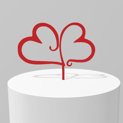 two_hearts.png STL file Cake topper two hearts・3D print object to download