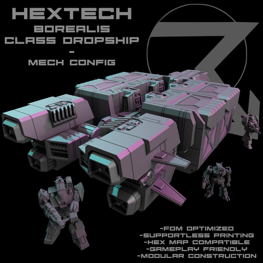 BorealisMechC.png HEXTECH - Borealis Class Dropship (Battletech Compatible)