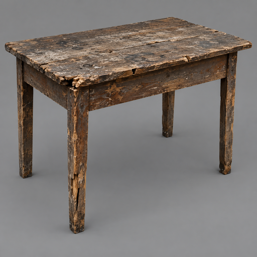 Стол ( старый, чуть покоцанный) 3д модель, a table 3d model STL