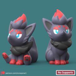 Zorua01.jpg STL file POKEMON - ZORUA (EASY PRINT NO SUPPORT)・3D printing idea to download