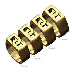 Signet-DD-8mm-wide-ring-size6to9-00.jpg STL file Overlapping D link 8mm wide signet ring US sizes 6to9 3D print model・3D printer model to download