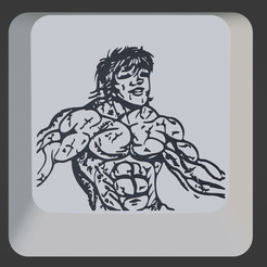 Baki.png Archivo STL Anime Baki Hanma Keycap MX cereza・Modelo para descargar y imprimir en 3D