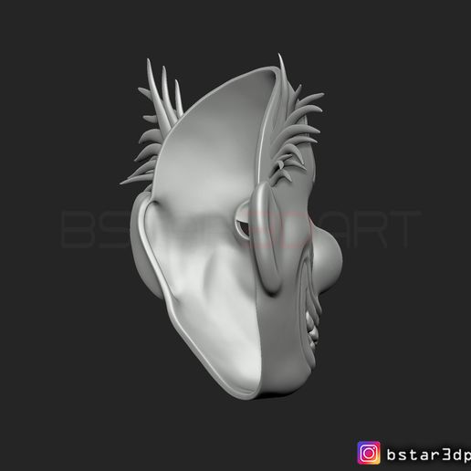 06.jpg CLOWN MASK 2019 - Joker Mask 2019 With Hair from Joker movie 2019 scale 1:1 For cosplay