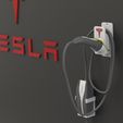 Untitled-4.jpg NEW 2023 - Garage Kit, You get both TESLA MOBILE CABLE HOLDER FOR EUROPE and North America GEN 2 UMC -  With TESLA WALL LOGO! And WITH BONUS DRINK COASTER and J1772 Adapter Lock Charger