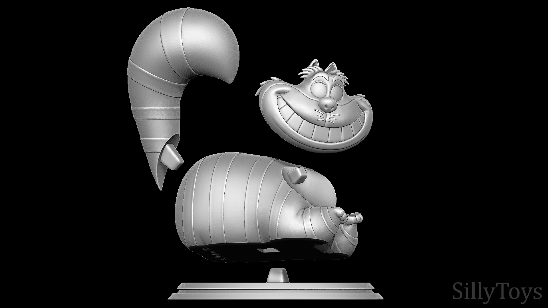 7~1.png STL file Cheshire cat - Alice in Wonderland・3D printable design to download, SillyToys