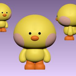 b.jpg Free OBJ file chick,chicken,cat,cow,arttoy,panda,animal,caracter,dog,puppy,bunny,cat・3D printable model to download