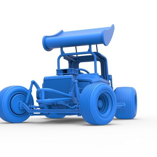 55.jpg Vintage Winged Supermodified stock car para Dirt girando Escala 1:25