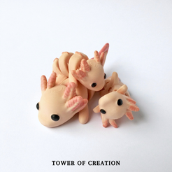 articulated3dprintdragons3.png ARTICULATED BABY AXOLOTL - PRINT IN PLACE - NO SUPPORTS