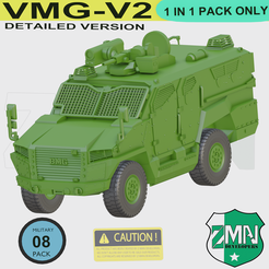 V2.png STL file BMG V2 MILITARY CAR (2 IN 1)・Template to download and 3D print