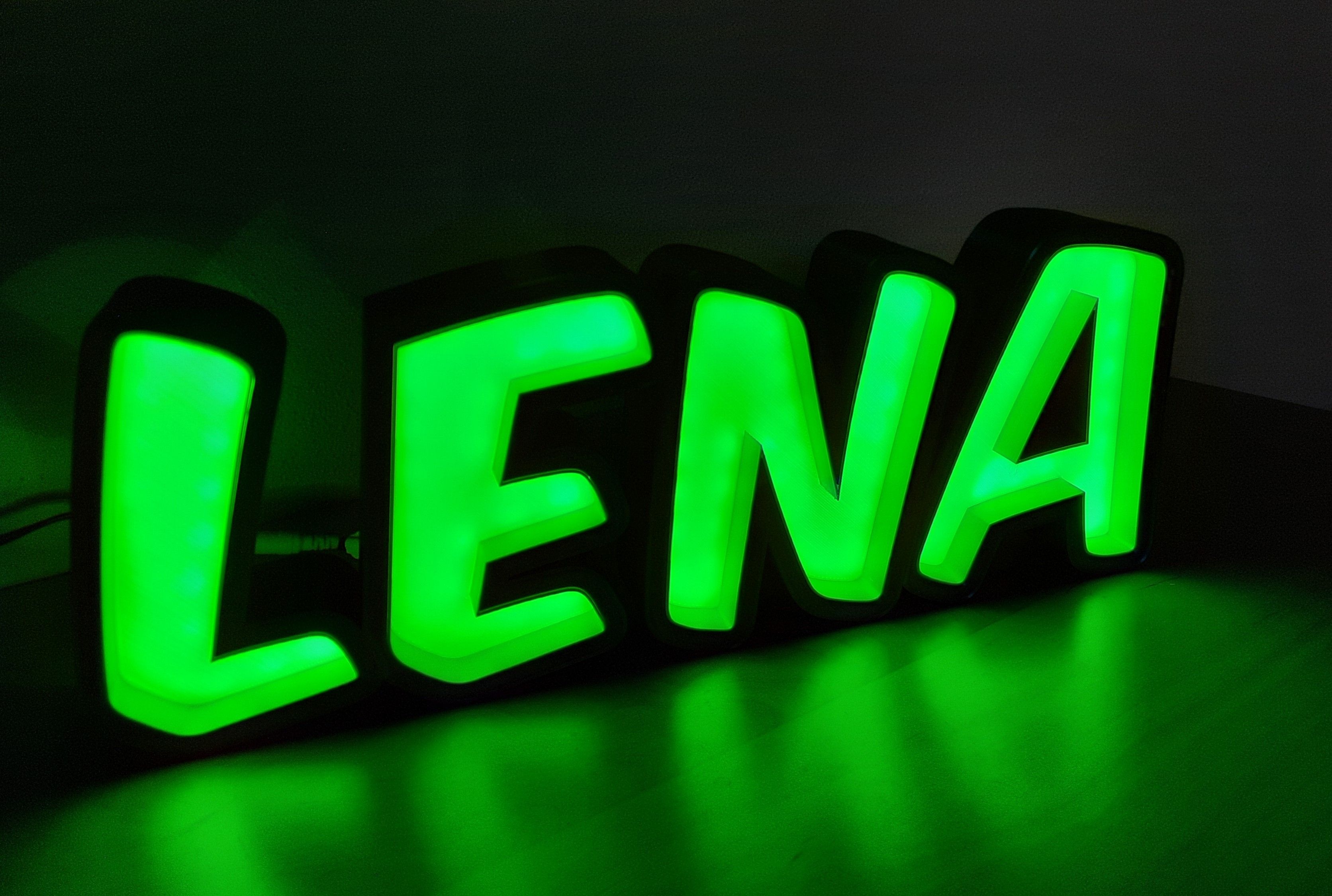 Free STL file LED lamp name LENA・3D print model to download • Cults