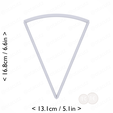1-8_of_pie~6.25in-cm-inch-top.png Slice (1∕8) of Pie Cookie Cutter 6.25in / 15.9cm