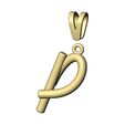 P-lower-case-wire-3d-letter-pendant-charm-04.jpg P Buchstabe Initiale 3d Kleinbuchstaben Draht Anhänger Charme Bügel 3D-Druck Modell