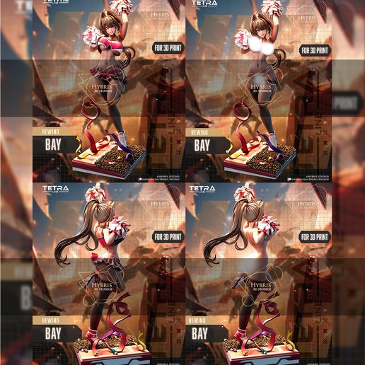 Cheerleader Bay Commercial Package - Nikke Goddess of Victory | Resin Figure STL (Commercial License)