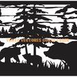 OSO-6.png FOREST LANDSCAPE AND BEAR 6 WALL ART DECORATION - 3D PRINTING AND LASER CUTTING