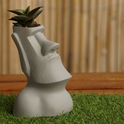 a es ee (aoa pace SLUR Fichier STL Pot de fleurs Moai・Modèle pour imprimante 3D à télécharger
