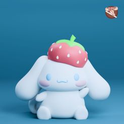 sanrio-cinnamoroll-strawberry-hat-figure-3d-stl-1.jpg Cinnamoroll With Strawberry Hat - Sanrio