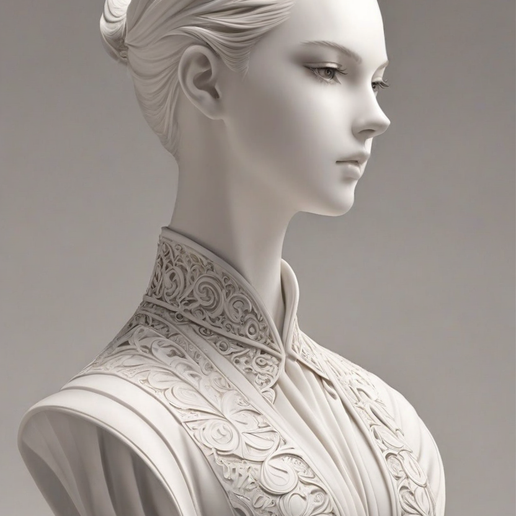 Ornate Empress Bust 3D model