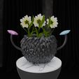 SootSpriteVasePotFlowerBowlContainer4.jpg Soot Sprite Vase Pot Pen Holder 3D Studio Ghibli Fan Art avec trou d'évacuation
