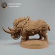 6.png Woolly Rhino mount dnd miniature - pre supported