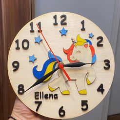 IMG_4465.jpg Horloge murale licorne Kids Laser Cut
