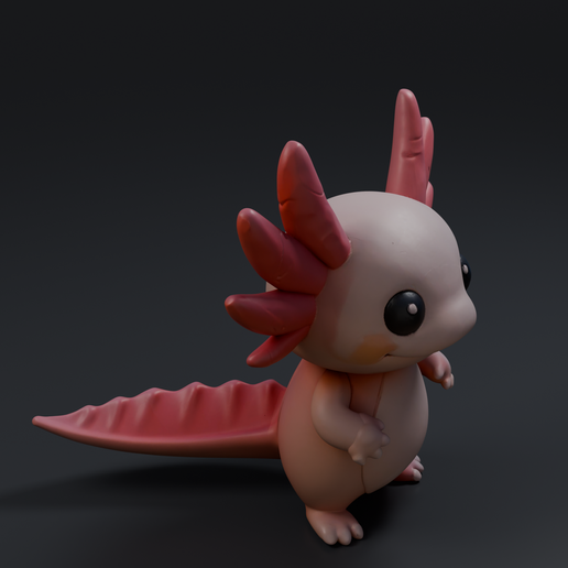 Cute Axolotl 3D printable STL miniature