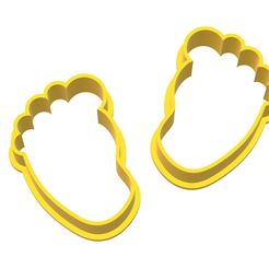 piesss.jpg STL file Cookie cutter cookie cutter fondant cookie foot print baby foot baby shower foot 3cm・Template to download and 3D print, germanc15