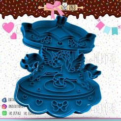 105-Gran-galleta-de-unicornios-carrusel-calesita.jpg Grand emporte-pièce pour biscuit ou fondant Emporte-pièce Carousel avec licornes - Emporte-pièce Carousel con licornes